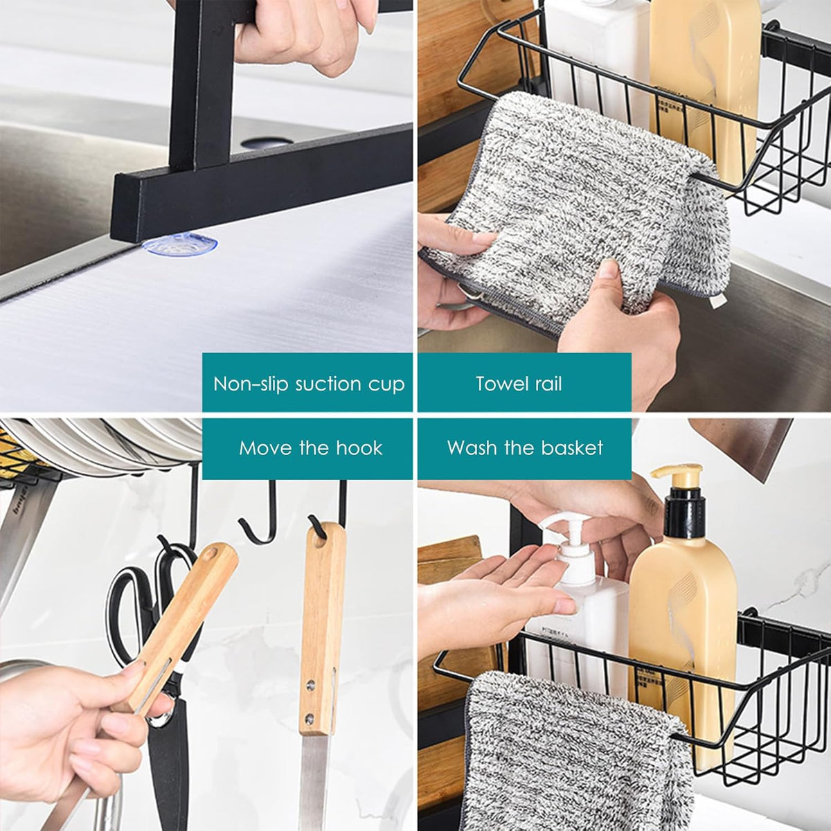 Over Sink 85cm Black Dish Rack X906