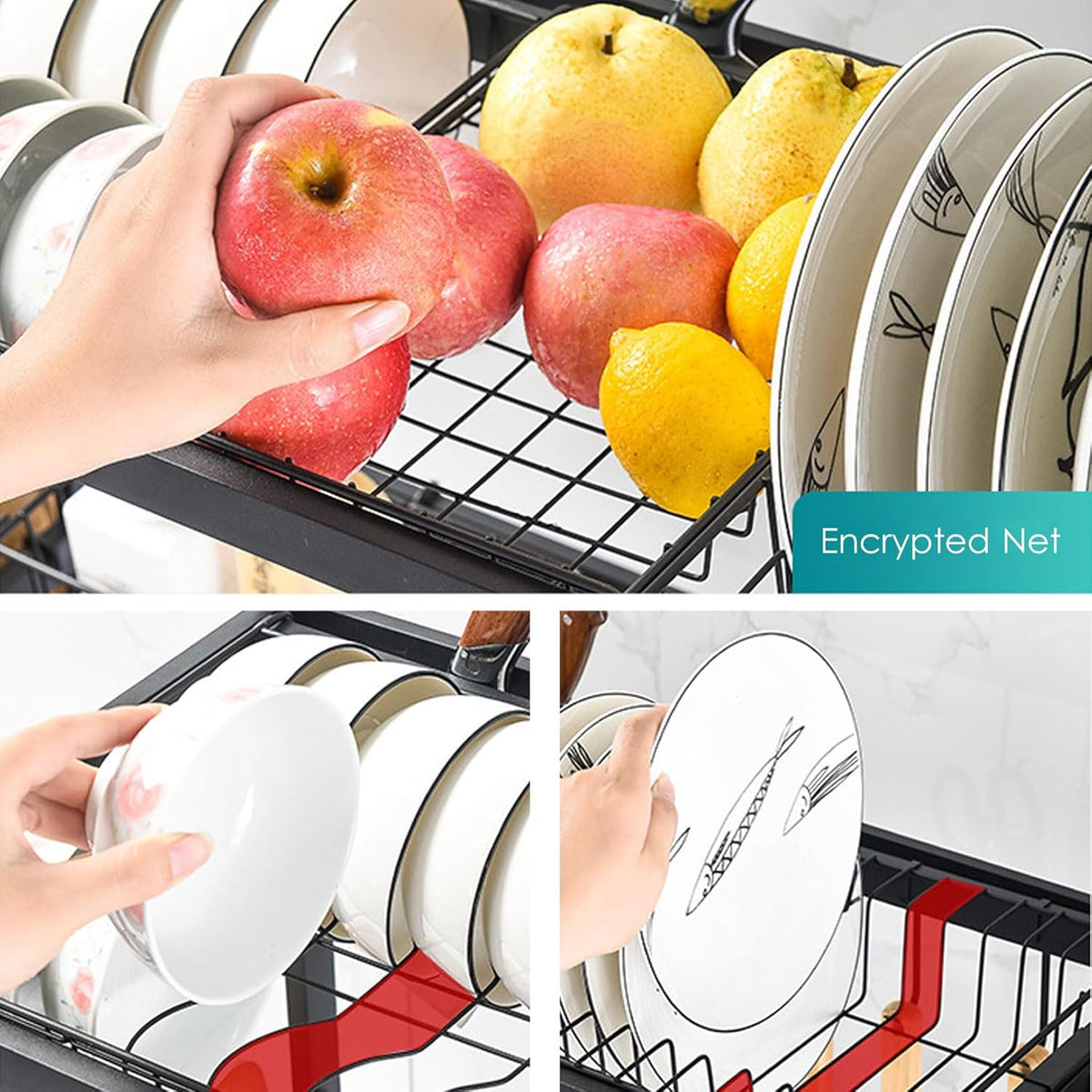 Over Sink 85cm Black Dish Rack X906