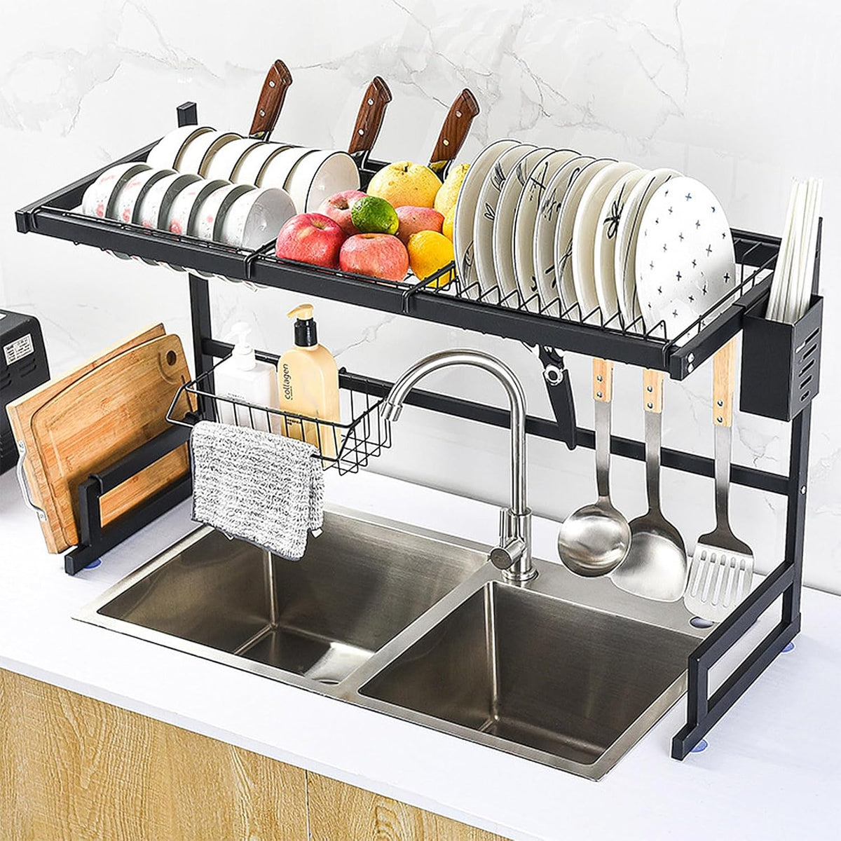 Over Sink 85cm Black Dish Rack X906
