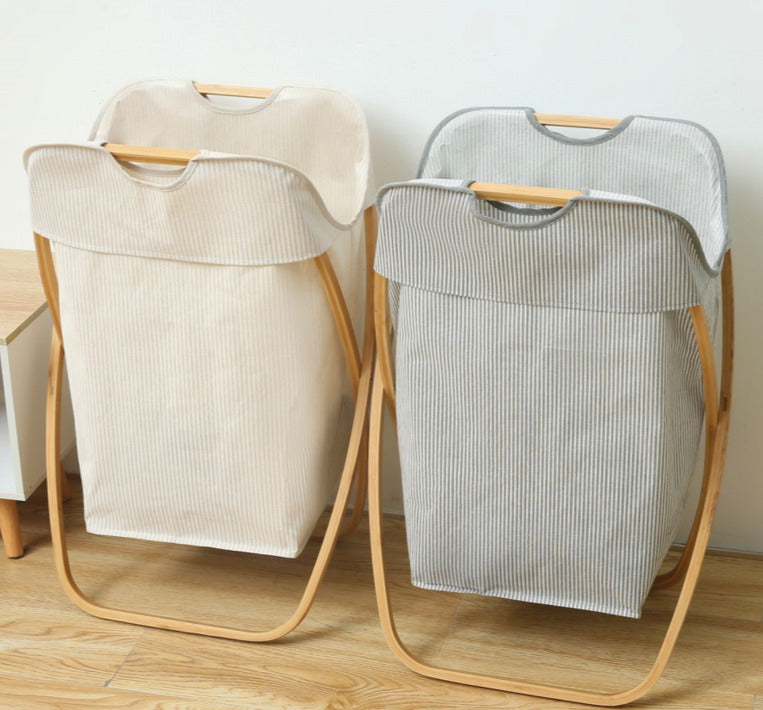 Foldable Bamboo and Fabric Laundry X929