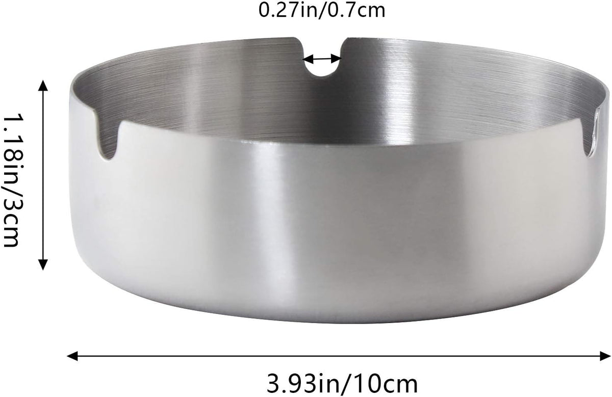 10cm Stainless Round Ashtray X958
