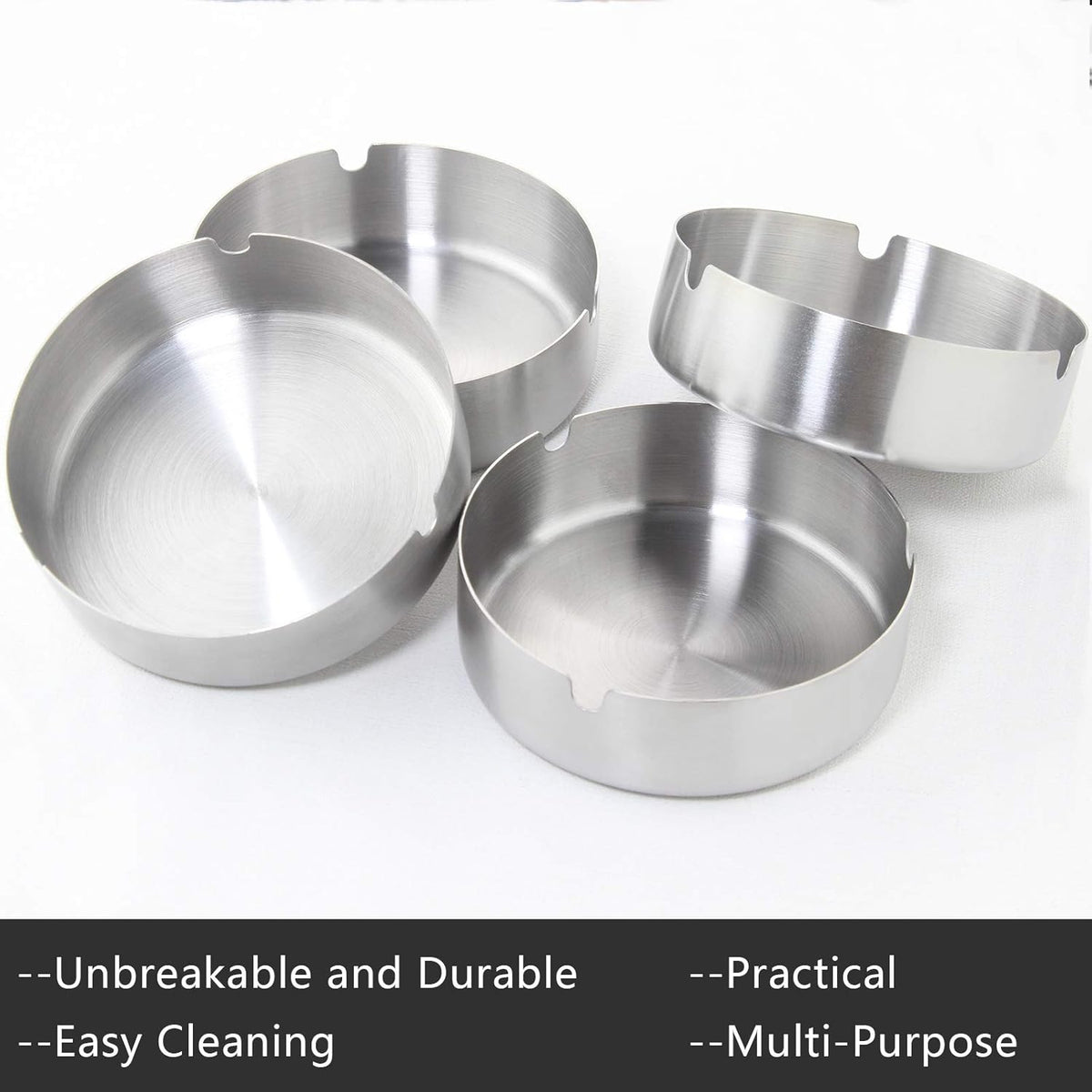 10cm Stainless Round Ashtray X958