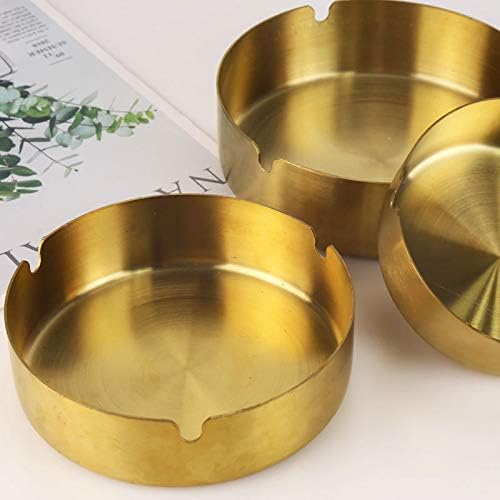 10CM Gold Stainless Round Ashtray X959