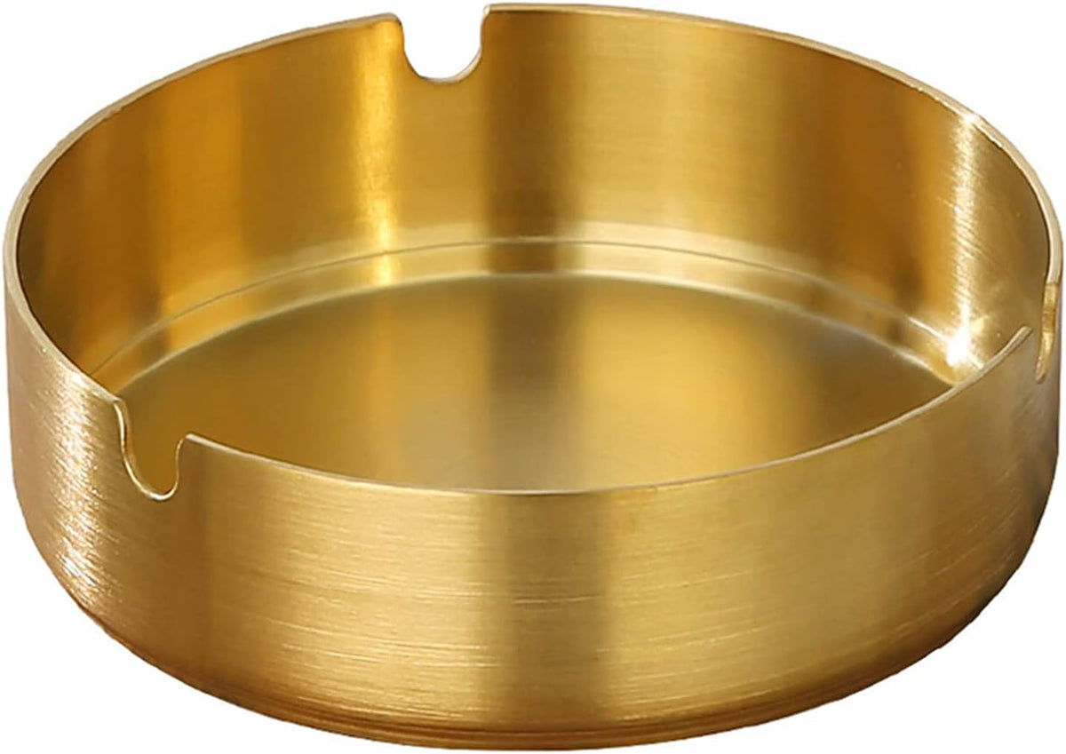 10CM Gold Stainless Round Ashtray X959