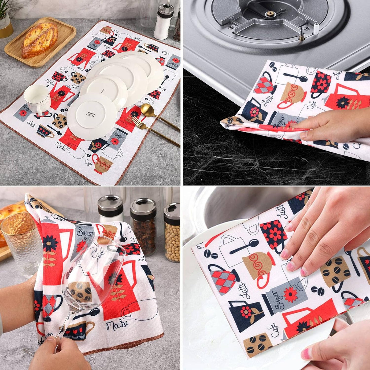 Microfibre 40x60cm 1pc Kitchen Towel Mix Random Designs X968