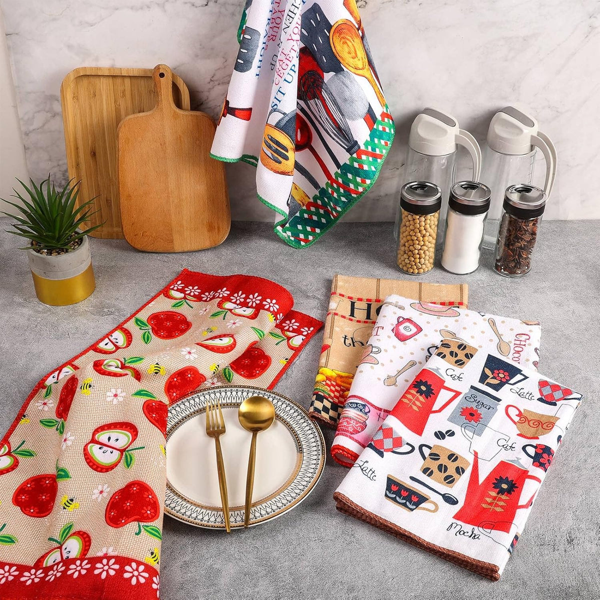 Microfibre 40x60cm 1pc Kitchen Towel Mix Random Designs X968