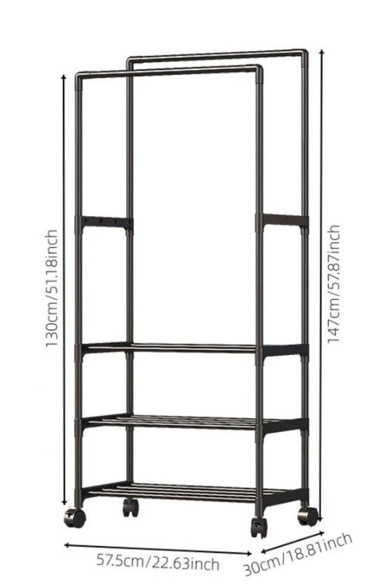 Shoes and Clothes Black Rack X972
