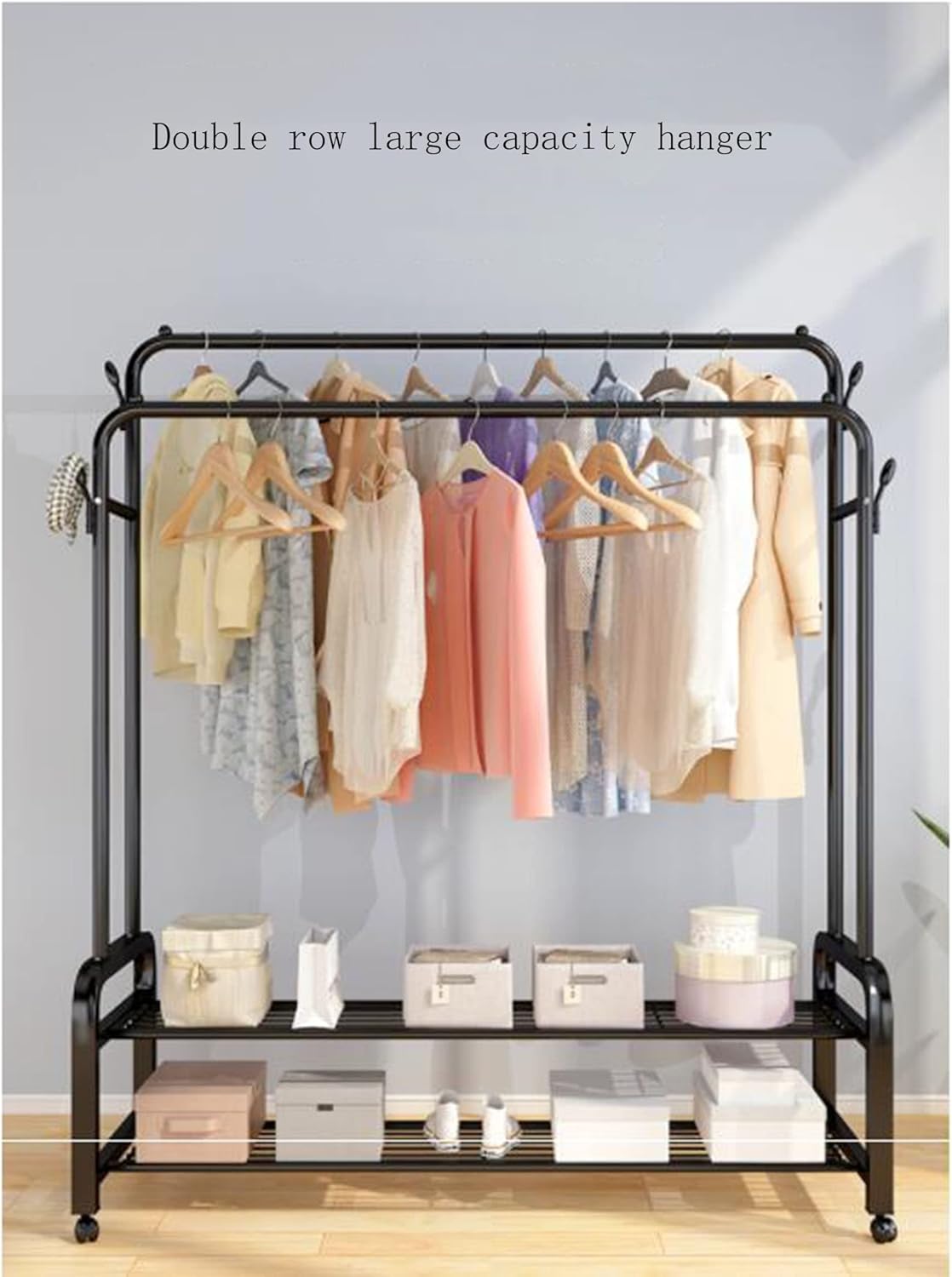 Double Pole+Double Layer Cloth Rack X978