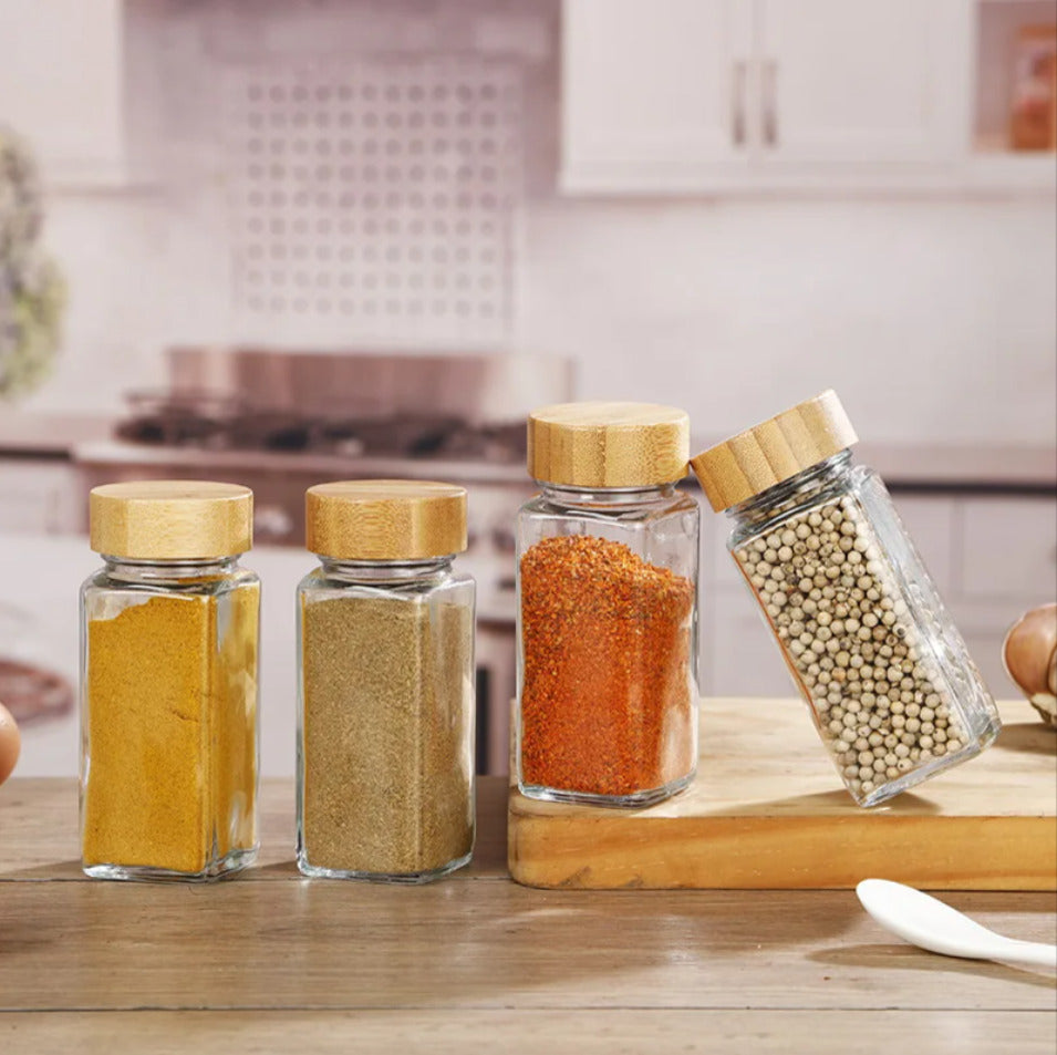 12pcs Glass Spice Jars + Lables set X991