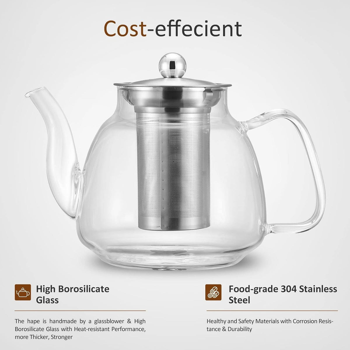 800ml Glass Heat Resistant Tea Pot X993