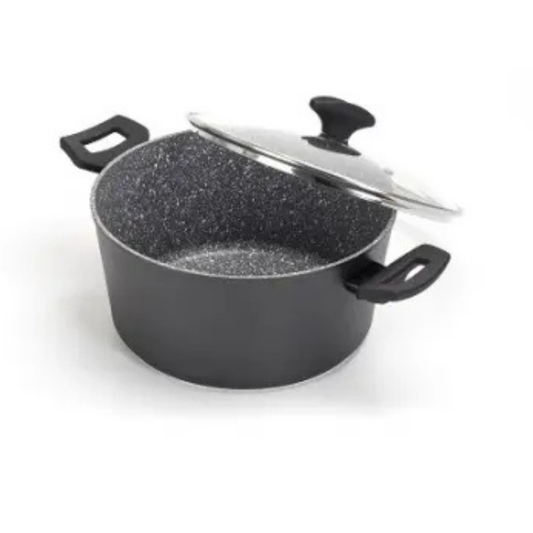 Zilan Granite Sauce Pan 28cm With Glass Lid Induction