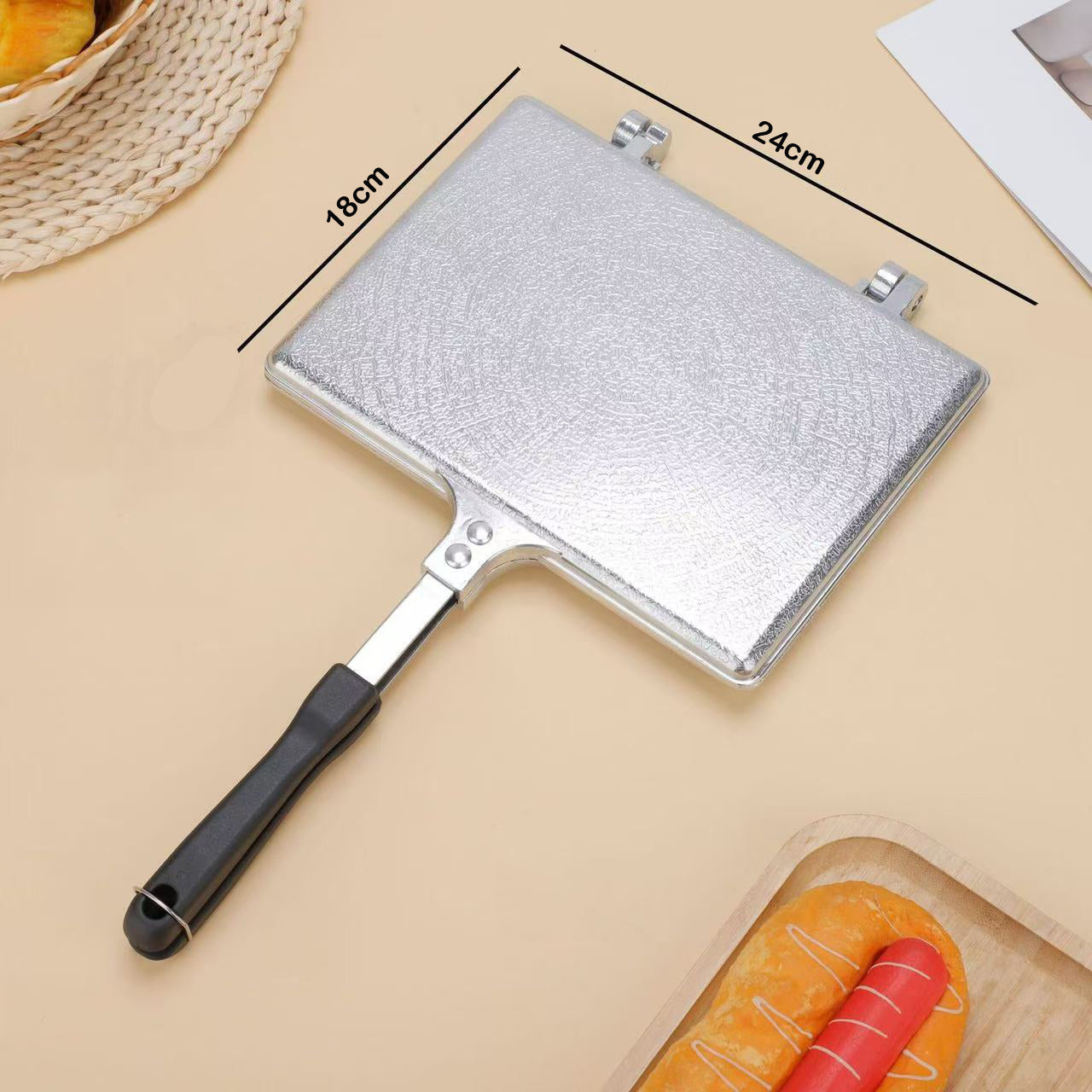 Phoenix Aluminum Double Side Grill Pan – Sandwich Press with safety lock