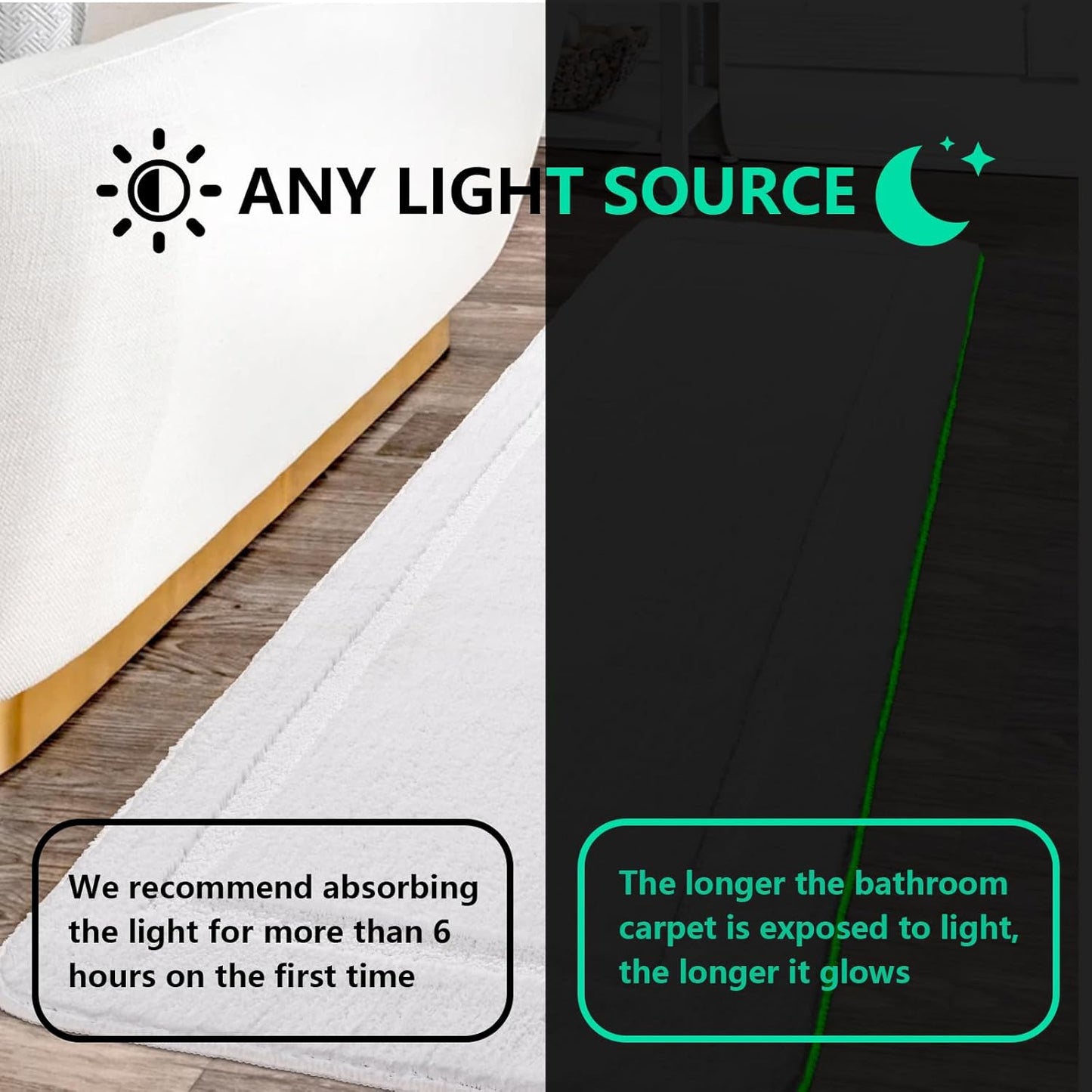 Danny Home Luxury Bath Mat Absorbent Non-Slip Washable Shaggy Bathroom Rug 50X80CM – White