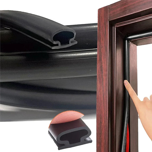 Rubber Door Stripping Seal Strip + Soundproofing شريط مطاطي عازل للصوت + مانع للتسرب