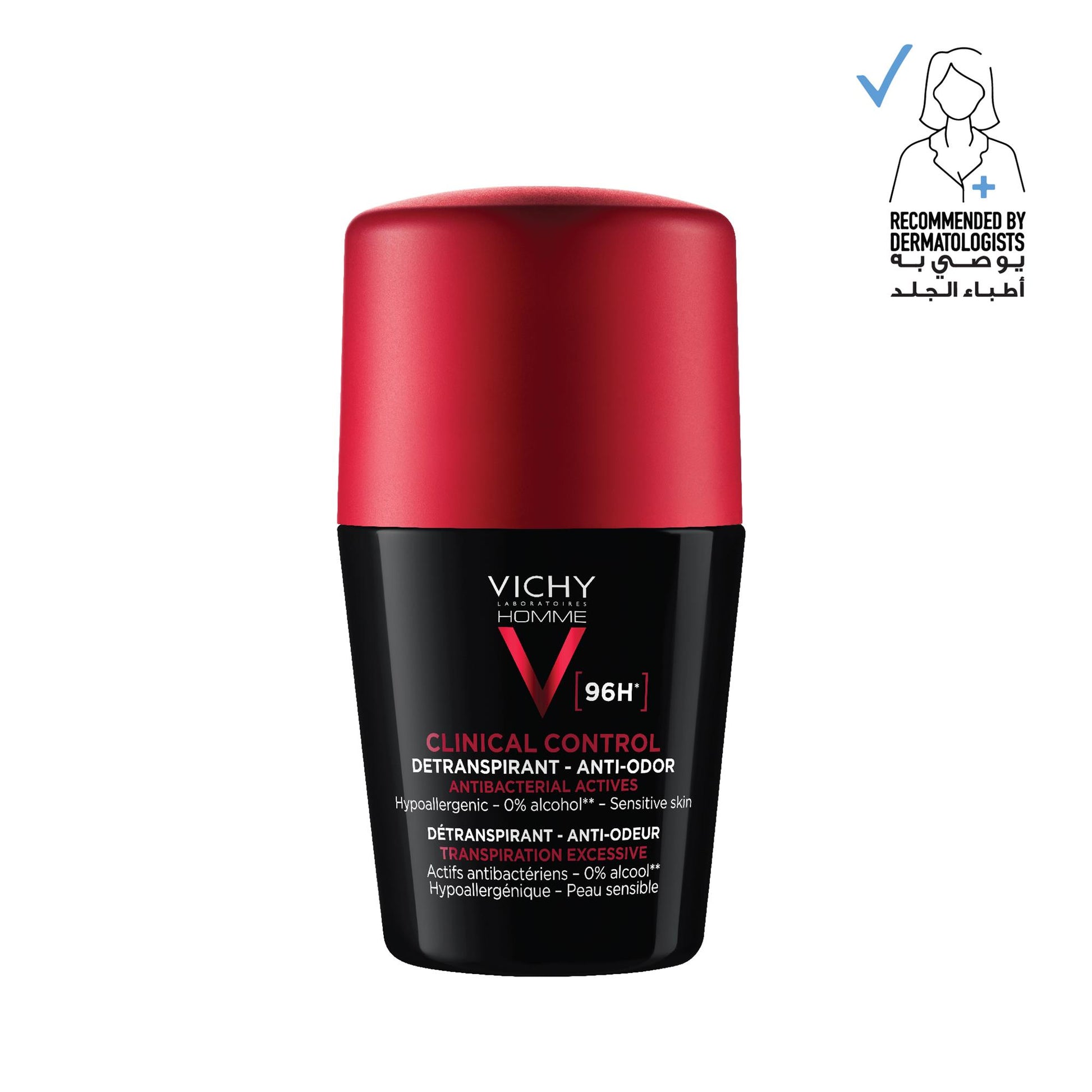 Vichy 96 Hour Clinical Control Deodorant For Men - 50 ML
