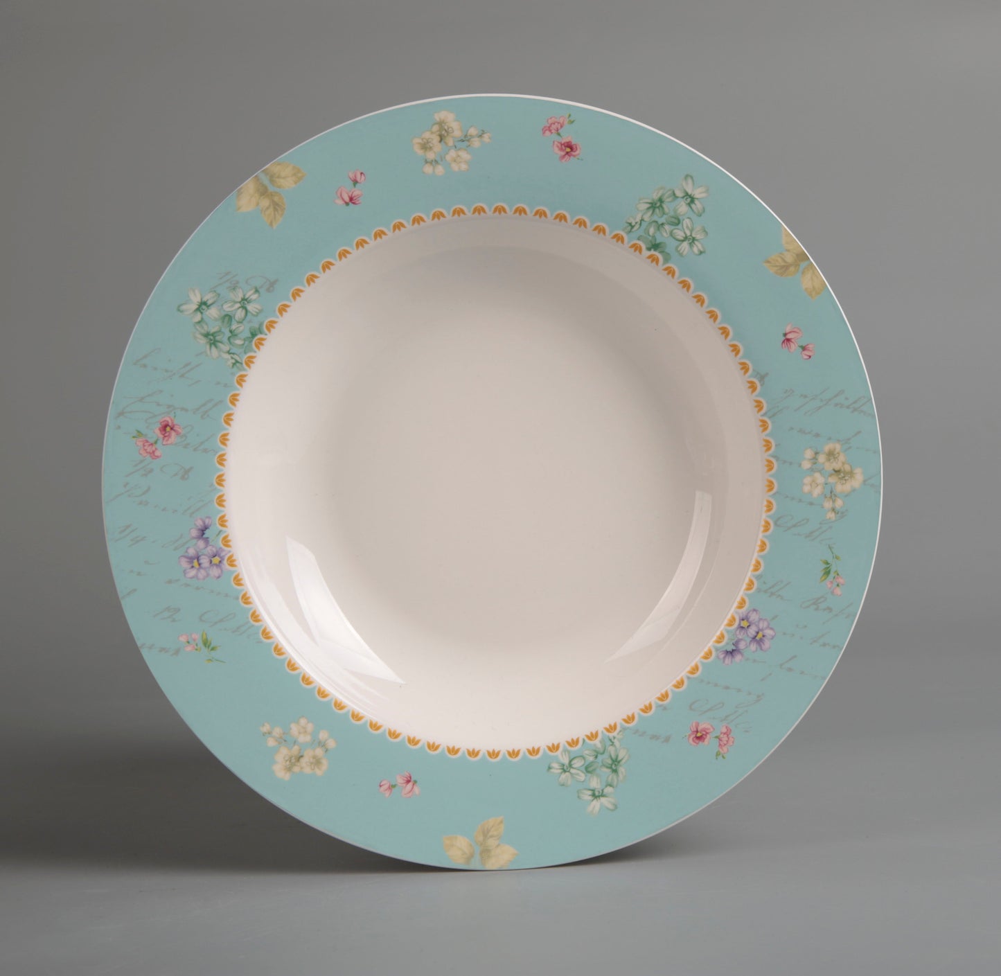 Symphony sky blue decor soup plate Ø:21.5cm