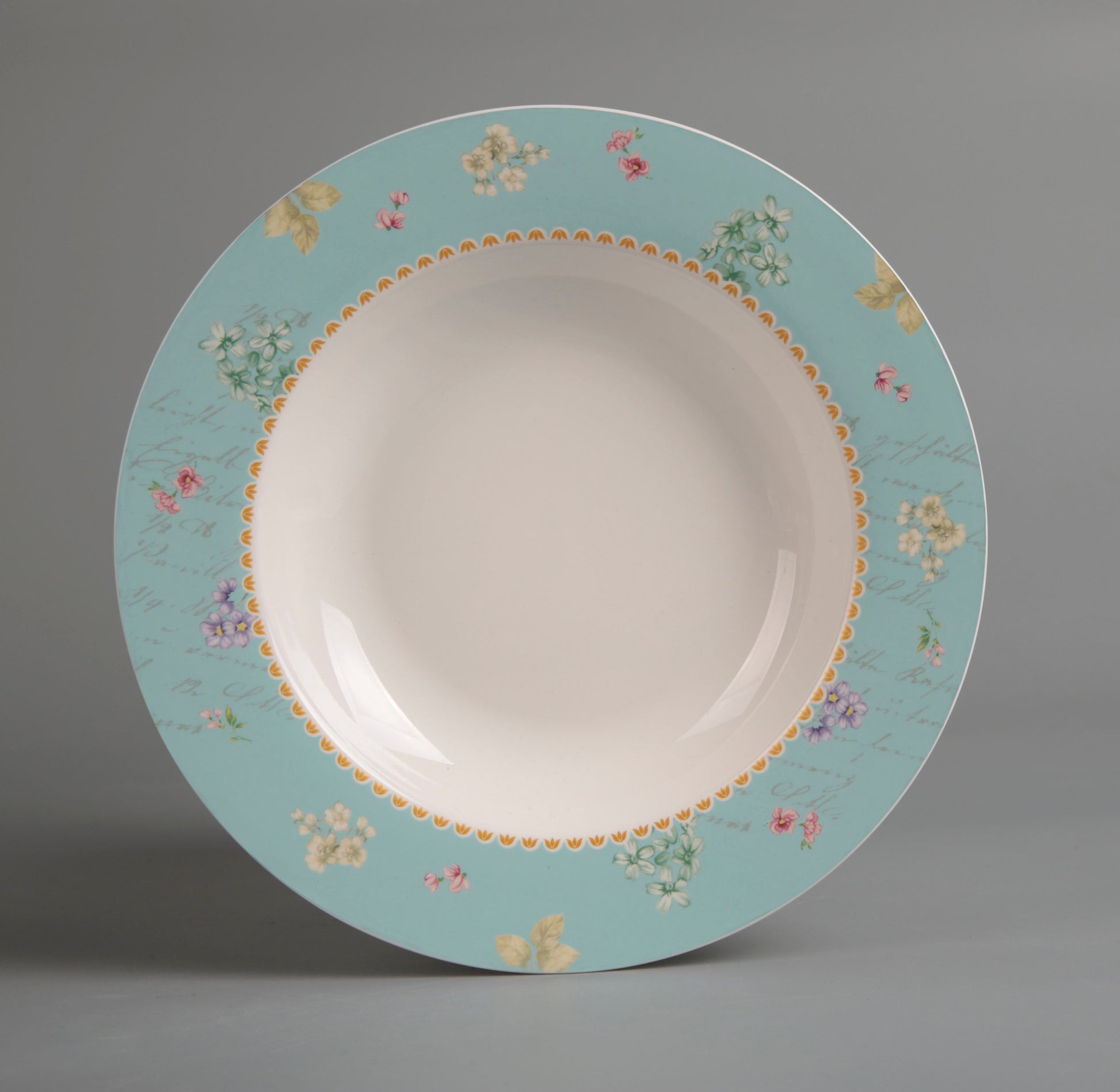 Symphony sky blue decor soup plate Ø:21.5cm