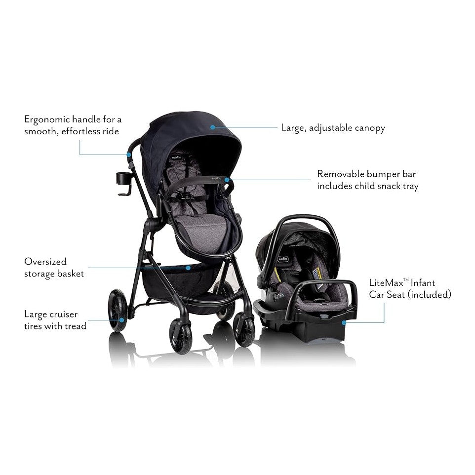 Evenflo® Pivot® Modular Travel System with LiteMax™ Infant Car Seat – Casual Gray