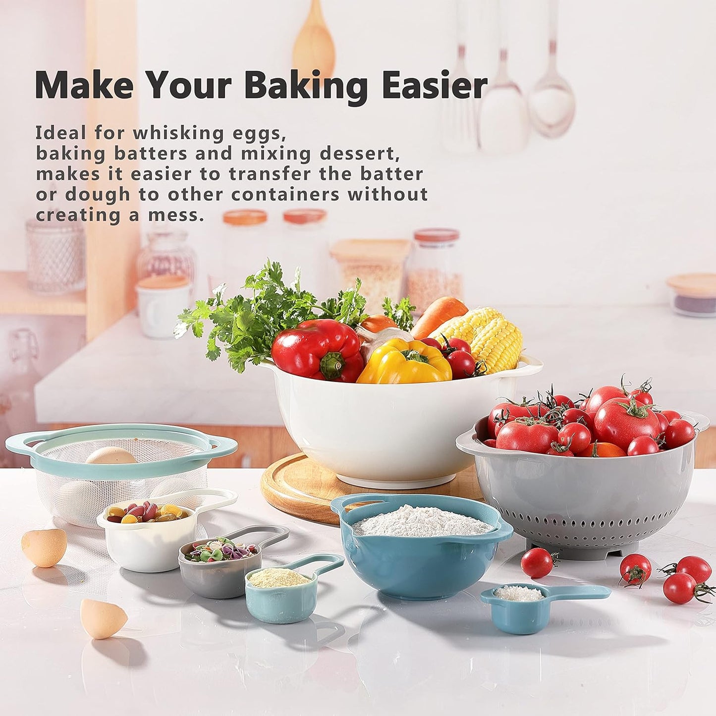 Danny Home 10-Pieces Nesting Measuring & Mixing Bowls