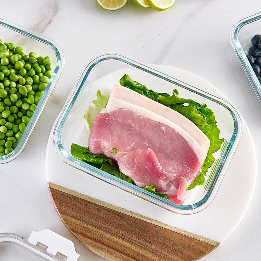 630ml Borosilicate Rectangle Glass Food Storage Container With Microwave, Freezer &amp; Dishwasher Safe NFH-77309
