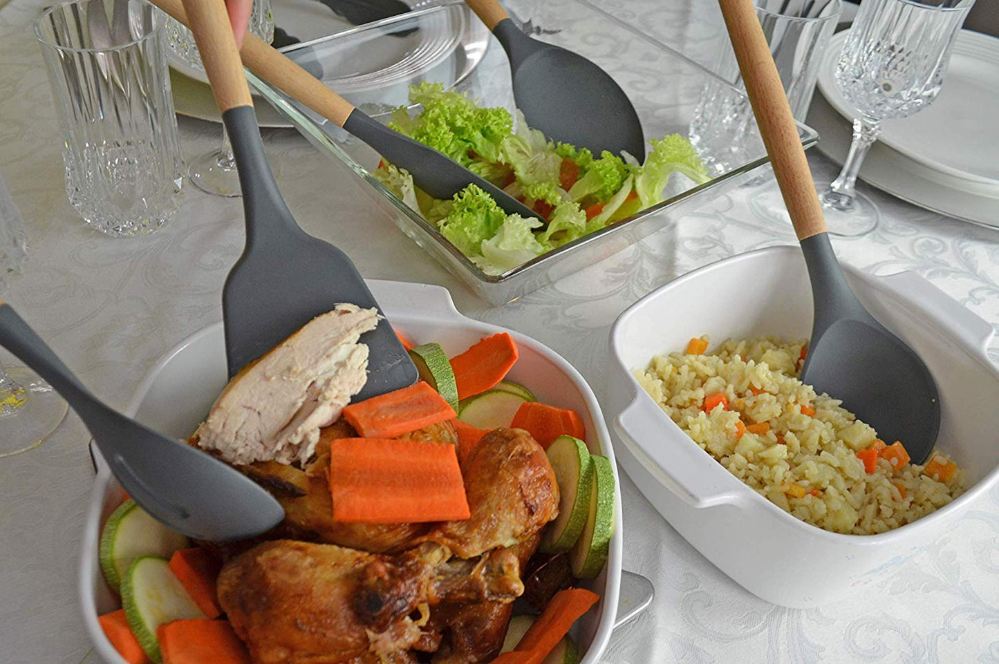 Silicone kitchen utensil set 11pcs (Grey)