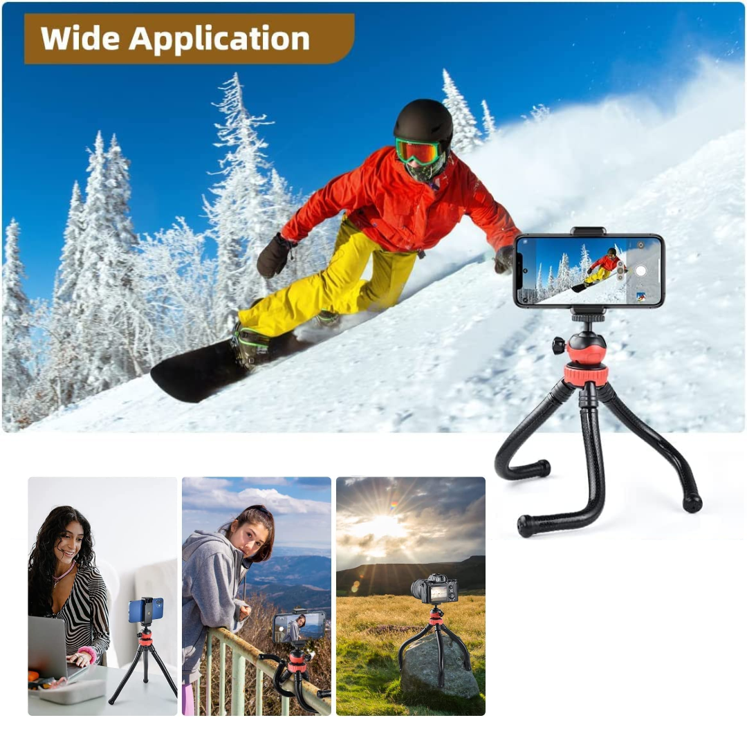 Flexible Octopus Tripod for Phone & Camera – Mini Tripod Travel Stand with Phone Clip Mount - Medaid International