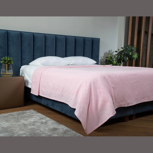 Pink  Checker Pattern Pique Double