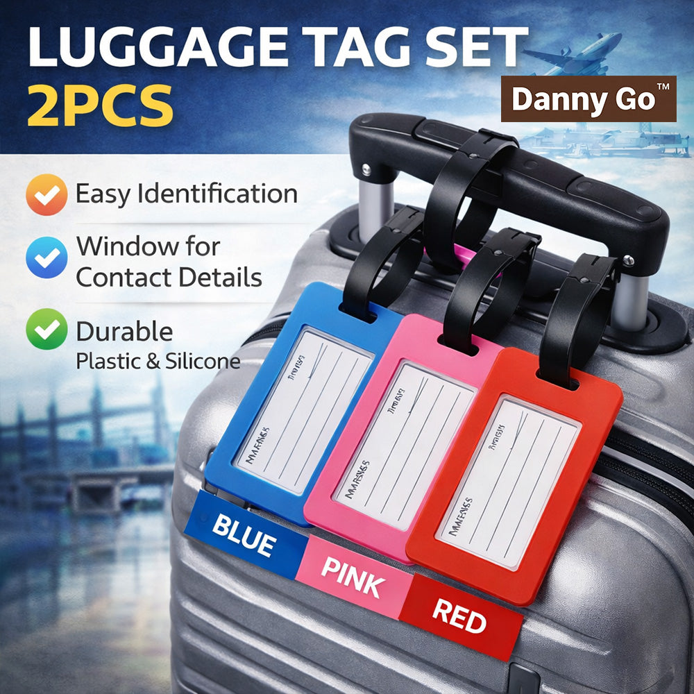Danny Go Luggage Tag Set – 2 Pieces Black