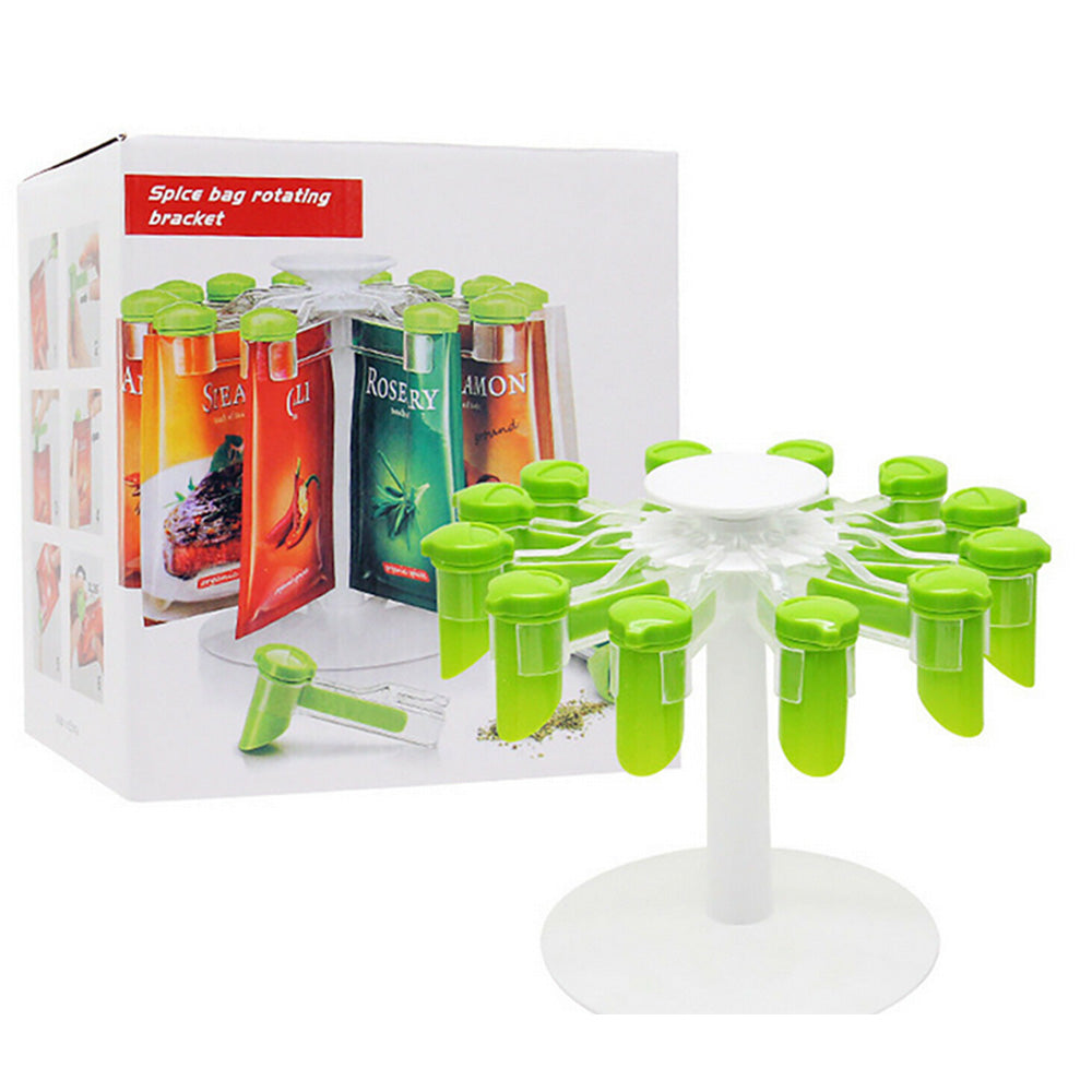 Rotating Spice Organizer Gripper Condiment Clips