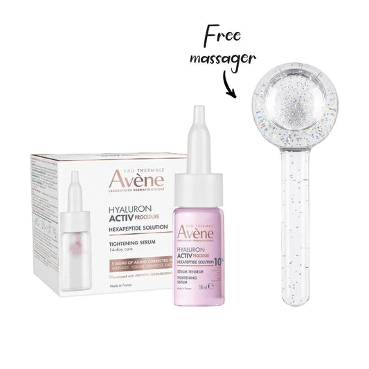 AVÈNE Hyaluron Activ Procedure Hexapeptide Solution 10% Lifting Serum - Booster + FREE Roller