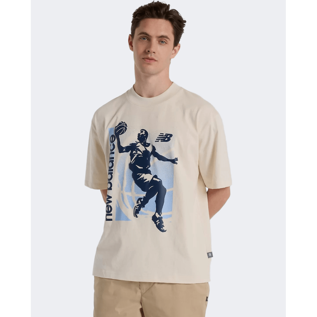 New Balance Hoops Graphic Vintage Men Lifestyle T-Shirt Linen - Medaid International