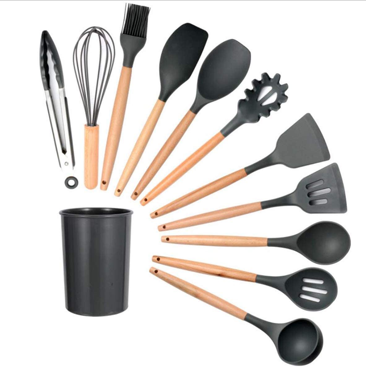 Silicone kitchen utensil set 11pcs (Grey)