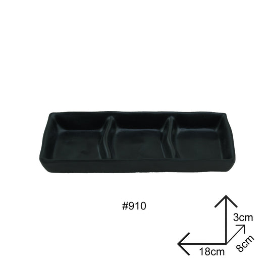 Sauce Dip Plate Black Melamine Dinnerware