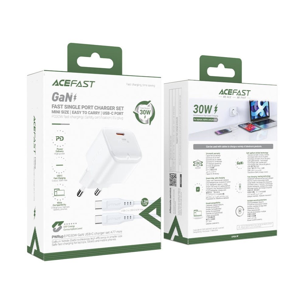 Acefast A77 PD 30W mini Wall GaN Charger Set
