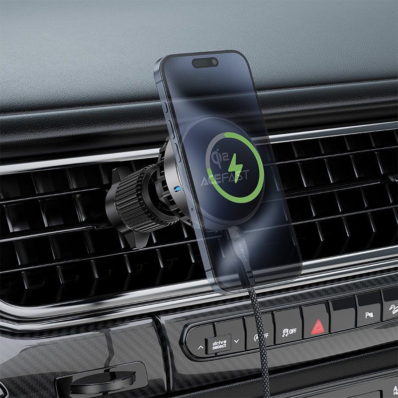 AceFast AirCharge Qi2 Magnetic Charger Car Holder D40