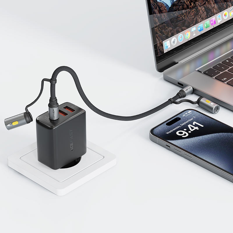 Acefast Charging Data Cable J4 USB-C LED Light Cigarette Lighter