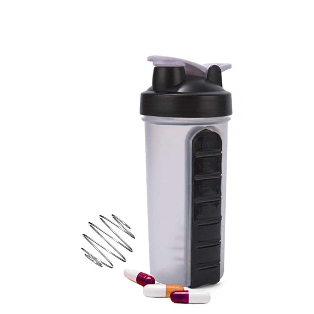 BPA Free Supplement Nutrition Shaker Bottle W Pill Box