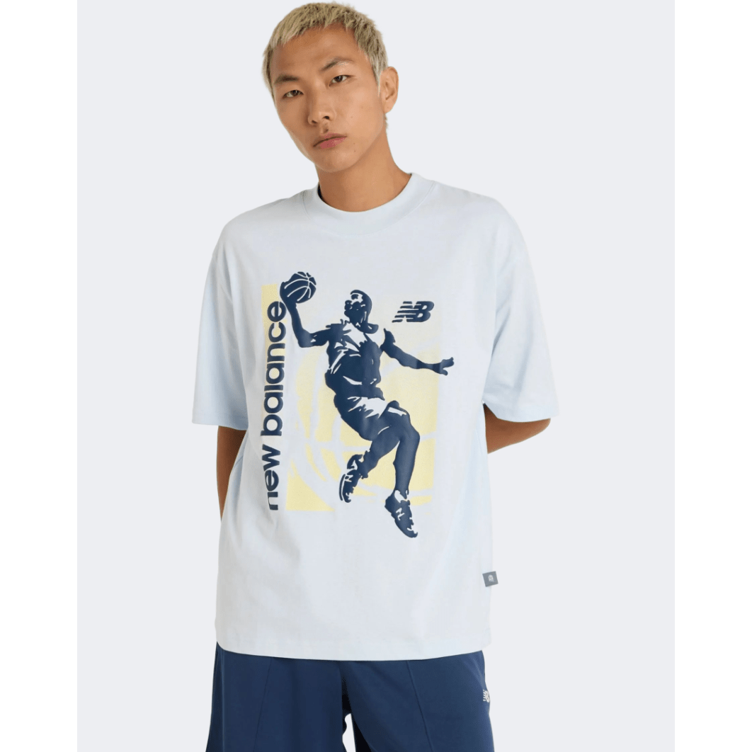 New Balance Hoops Graphic Vintage Men Lifestyle T-Shirt Ice Blue - Medaid International