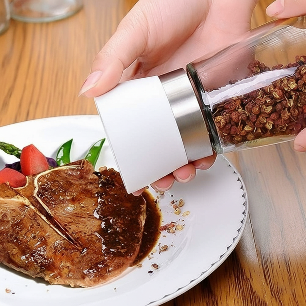 Danny Home Pepper Mill Seasoning Bottle 13-cm White