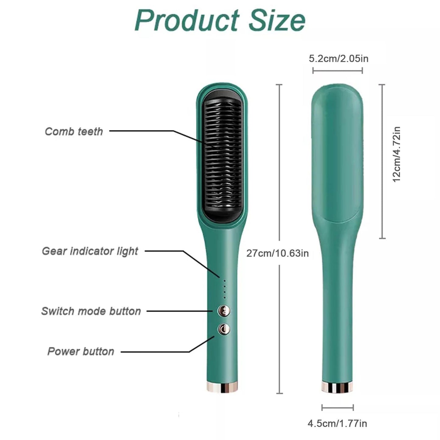 45 Watt Electric Straightening Comb Curling Iron Hair Brush
