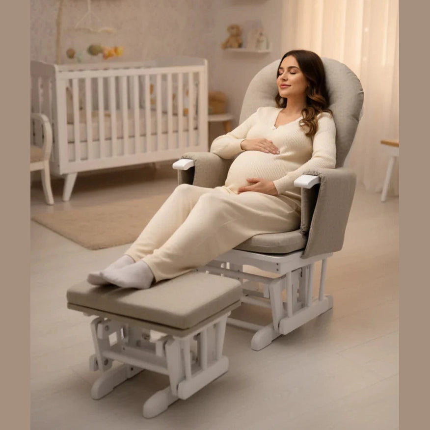 Miila - Canvas Nursering Chair - Chair Rocker Set