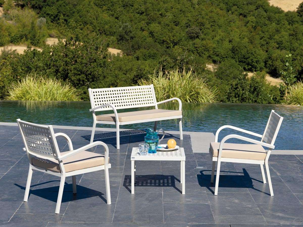 Alice two-Seater outdoor sofa- Powder Coating – Made in Italy