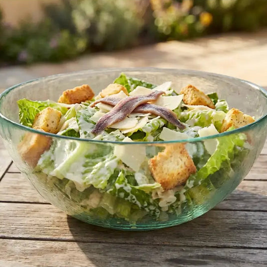 5L Textured Clear Glass Serving & Mixing Round Bowl
