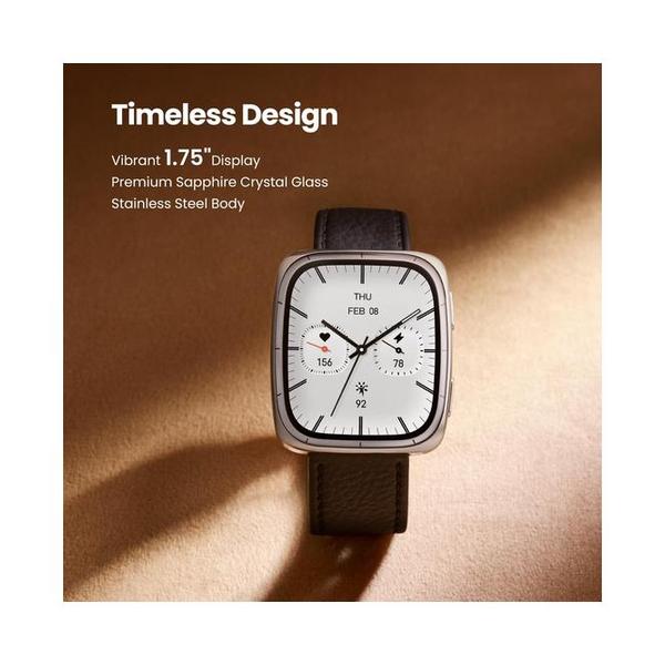 Amazfit Active 2 Premium Smart Watch Fitness Tracker (Square) for Android & iPhone, 10 Day Battery, Water Resistant, GPS Maps, Heart & Sleep Monitor, HYROX Mode, Sapphire Glass, Leather
