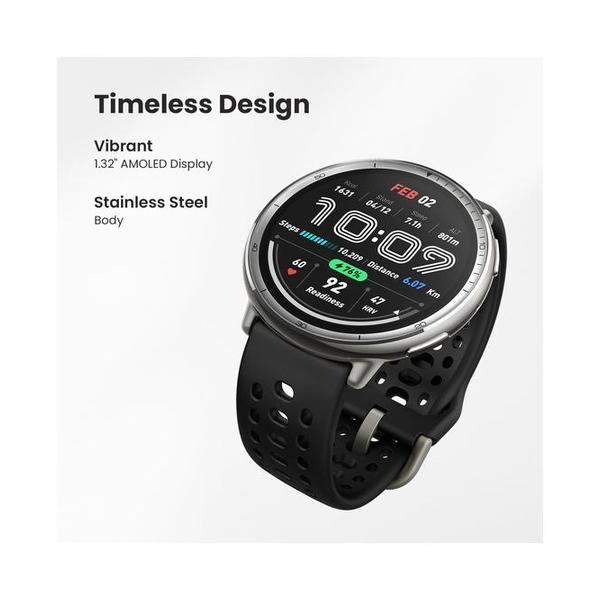 Amazfit Active 2 Round Sport Smart Watch Fitness Tracker for Android and iPhone, 44mm, 10 Day Battery, Water Resistant, GPS Maps, Sleep Monitor, 160+ Workout Modes, 400 Face Styles, Silicone Strap, Free App