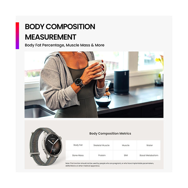 Amazfit, Balance Smart Watch, AI Fitness Coach, Sleep & Health Tracker with Body Composition, GPS, Alexa Built-in, Bluetooth Calls, 14-Day Battery, 1.5" AMOLED Display, for Android/iPhone