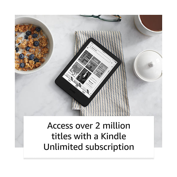 All-new Kindle (2022 release) – The lightest and most compact Kindle, 16GB now with a 6” 300 ppi high-resolution display, and 2x the storage, 11th Gen