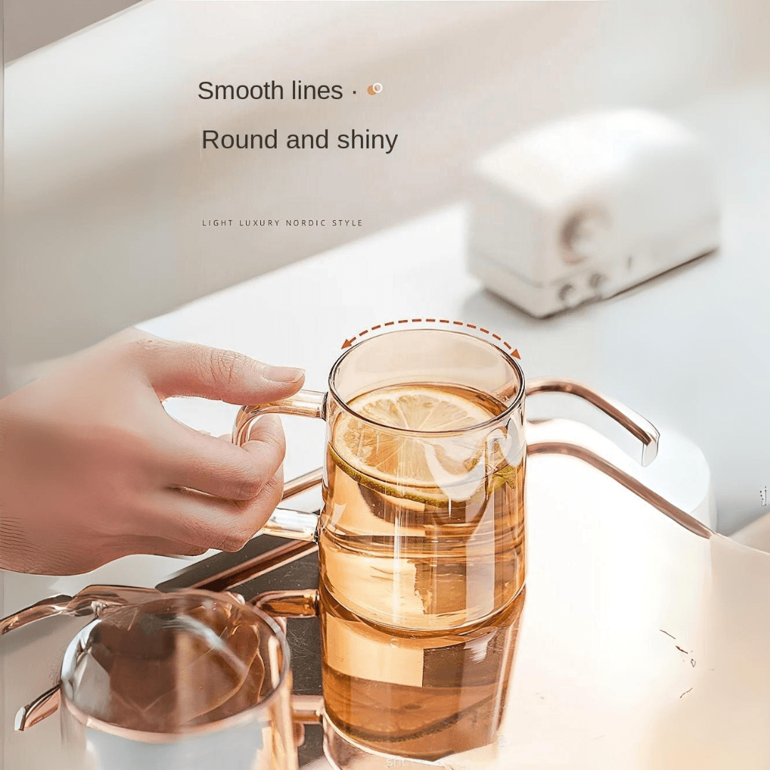 Amber Smoky Nordic Light Luxury Glass Cold Kettle Set with 4 Glasses