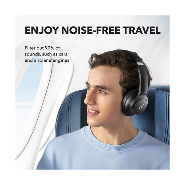 Anker, Soundcore Q20i Hybrid Active Noise Cancelling Headphones, Wireless Over-Ear Bluetooth, 40H Long ANC Playtime, Hi-Res Audio, Big Bass, Customize via an App, Transparency Mode