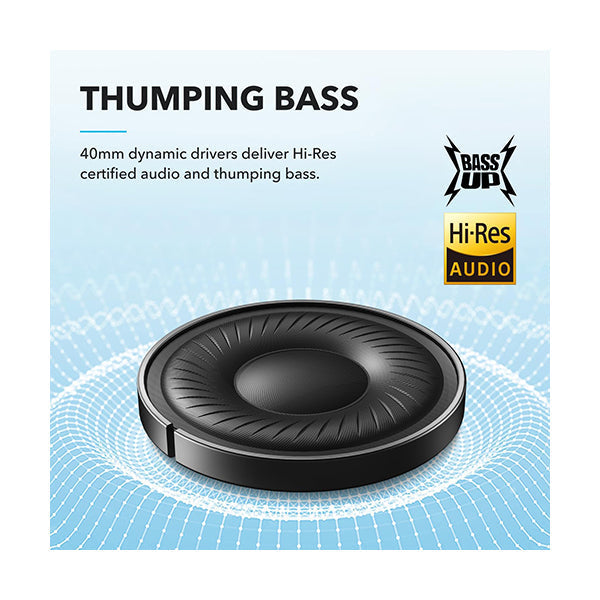 Anker, Soundcore Q20i Hybrid Active Noise Cancelling Headphones, Wireless Over-Ear Bluetooth, 40H Long ANC Playtime, Hi-Res Audio, Big Bass, Customize via an App, Transparency Mode
